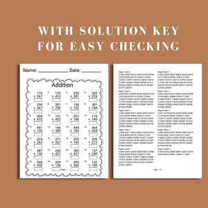 Teacher worksheet for third grade math addition skills with printable, easy-to-use format. Great for daily warmups, math centers, or extra practice at home. Suitable for both 3rd and 4th grade math learners with instant download access.
