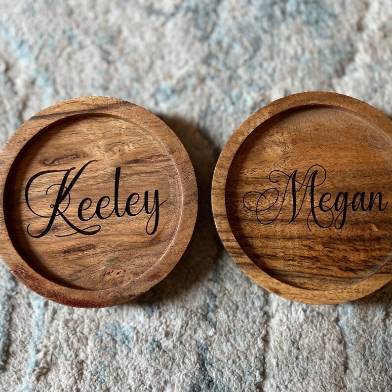 Personalized Name Coaster Personalized Wood Coaster Custom Acacia ...