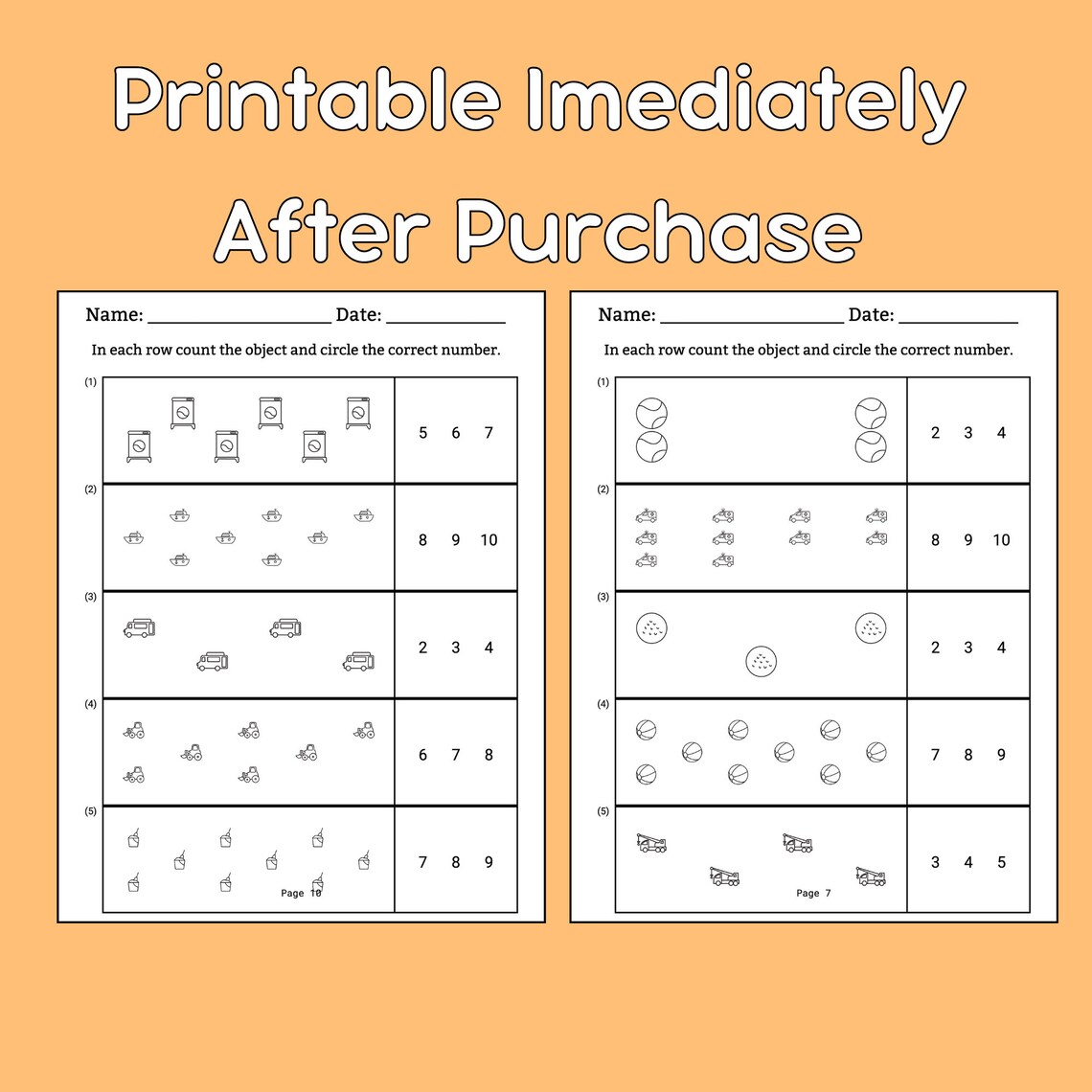 Count the Object Worksheet Pre-k Count Object Worksheet Number Counting ...