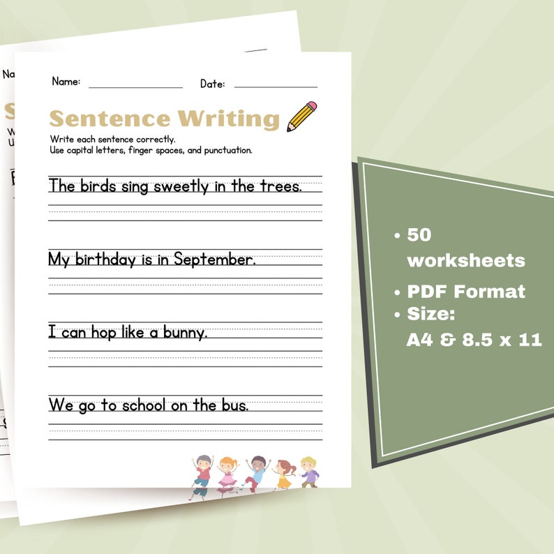 Sentence Formation Practice Sentence Writing Elementary Prompt Write Instant Download Homeschool CCRAL2