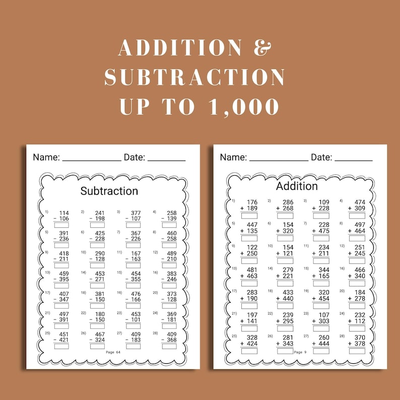 Teacher worksheet for third grade math addition skills with printable, easy-to-use format. Great for daily warmups, math centers, or extra practice at home. Suitable for both 3rd and 4th grade math learners with instant download access.