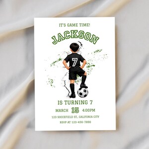Soccer Birthday Invitation Editable Boy Football Party Invite Kids Sports Birthday Digital Download