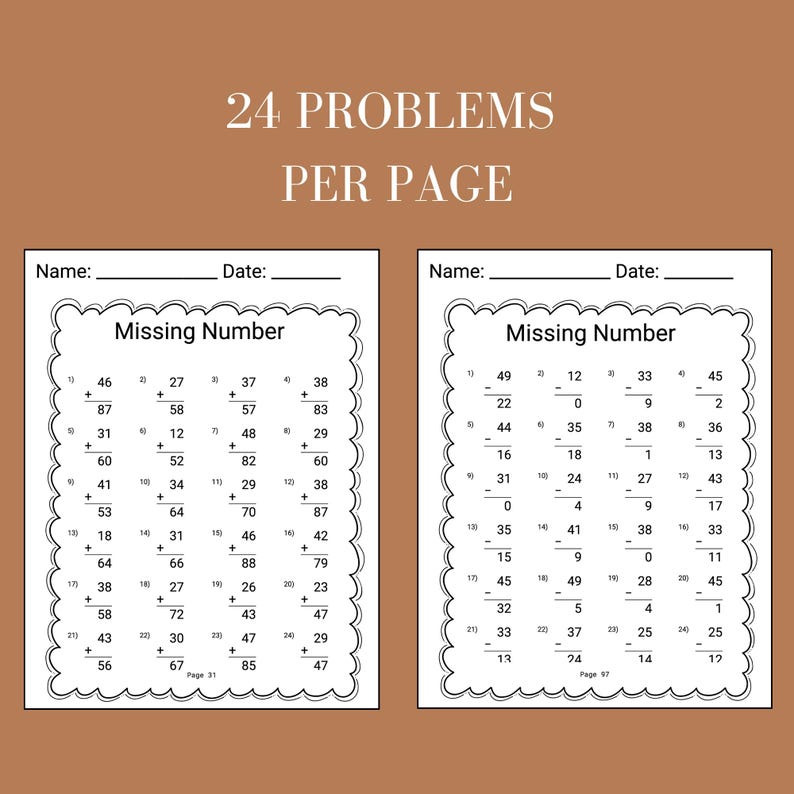 year 2 printable worksheet for second grade addition and subtraction practice double digit subtraction math workbook instant download for classroom or homeschool early math fluency drills
