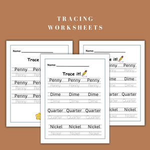 Digital U.S. coin and dollar bill worksheet set for kids learning about money. Includes activities for counting pennies, nickels, dimes, quarters, and dollar bills. A perfect resource for homeschoolers and teachers looking for hands-on financial literacy tools.