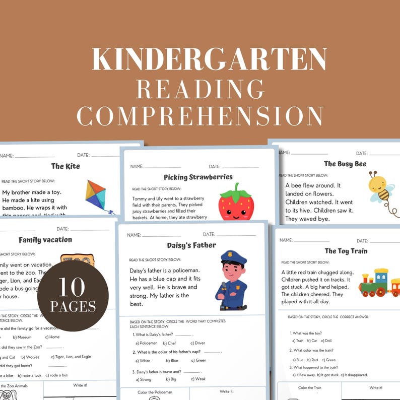 Leseverstehen Arbeitsblatt druckbares Kleinkind Arbeitsblatt Kind Lesepassage Geschenk Kind Kindergarten Lesen Homeschool Klasse Bild 2