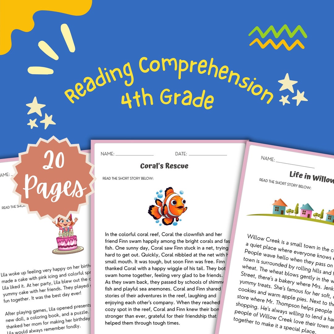 Literacy Worksheet 4th Grade Elementary Reading Passage Sheet 4th Grade ...