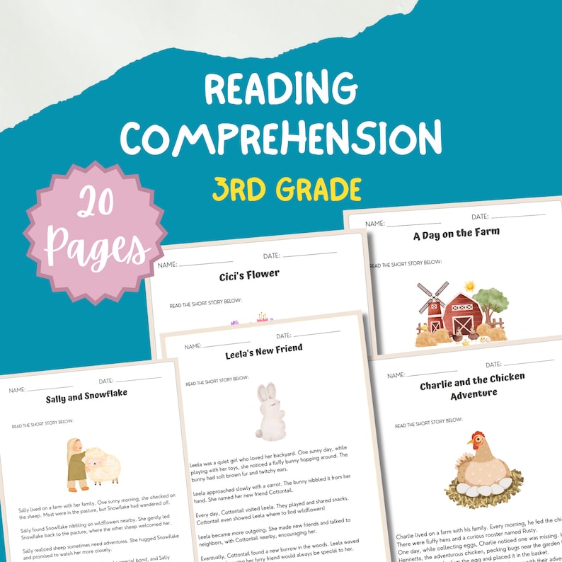 Third Grade Reading Comprehension Worksheet 3rd Grade Literacy Worksheet Reading Classroom Resource Printable Reading Passage Elementary