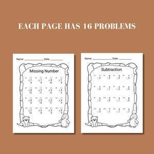Early elementary math printable worksheets focused on 1st grade addition and subtraction skills. Grade 1 math sheet pack for teachers, homeschoolers, and parents to support math fluency and understanding in a clean and easy-to-print format.