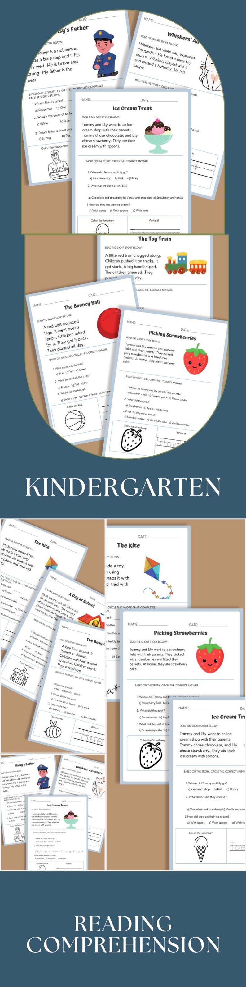 Leseverstehen Arbeitsblatt druckbares Kleinkind Arbeitsblatt Kind Lesepassage Geschenk Kind Kindergarten Lesen Homeschool Klasse Bild 10