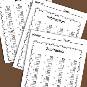 Grade 3 math addition printable worksheet designed for teachers and homeschoolers to support third grade curriculum with instant download access. This worksheet reinforces basic addition skills in a structured format for 3rd and 4th grade students.
