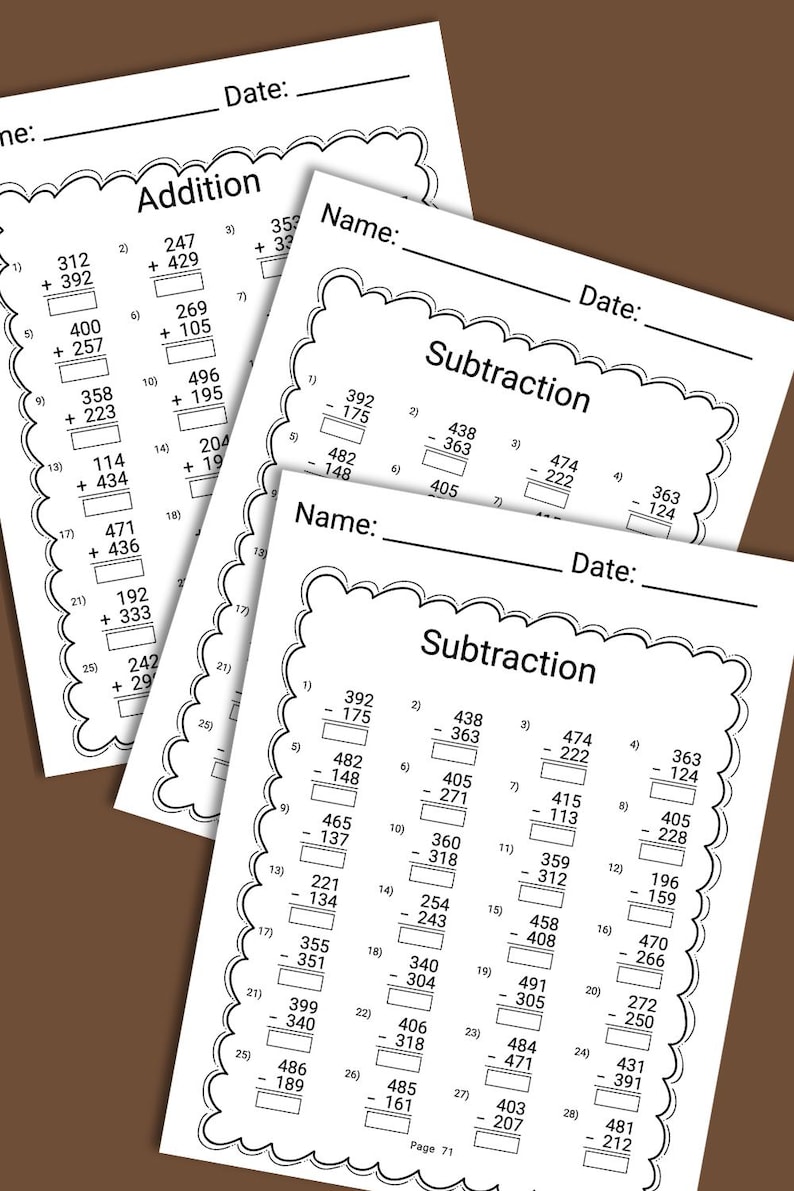 Grade 3 Worksheet Math Addition Printable Worksheet 3rd Grade ...