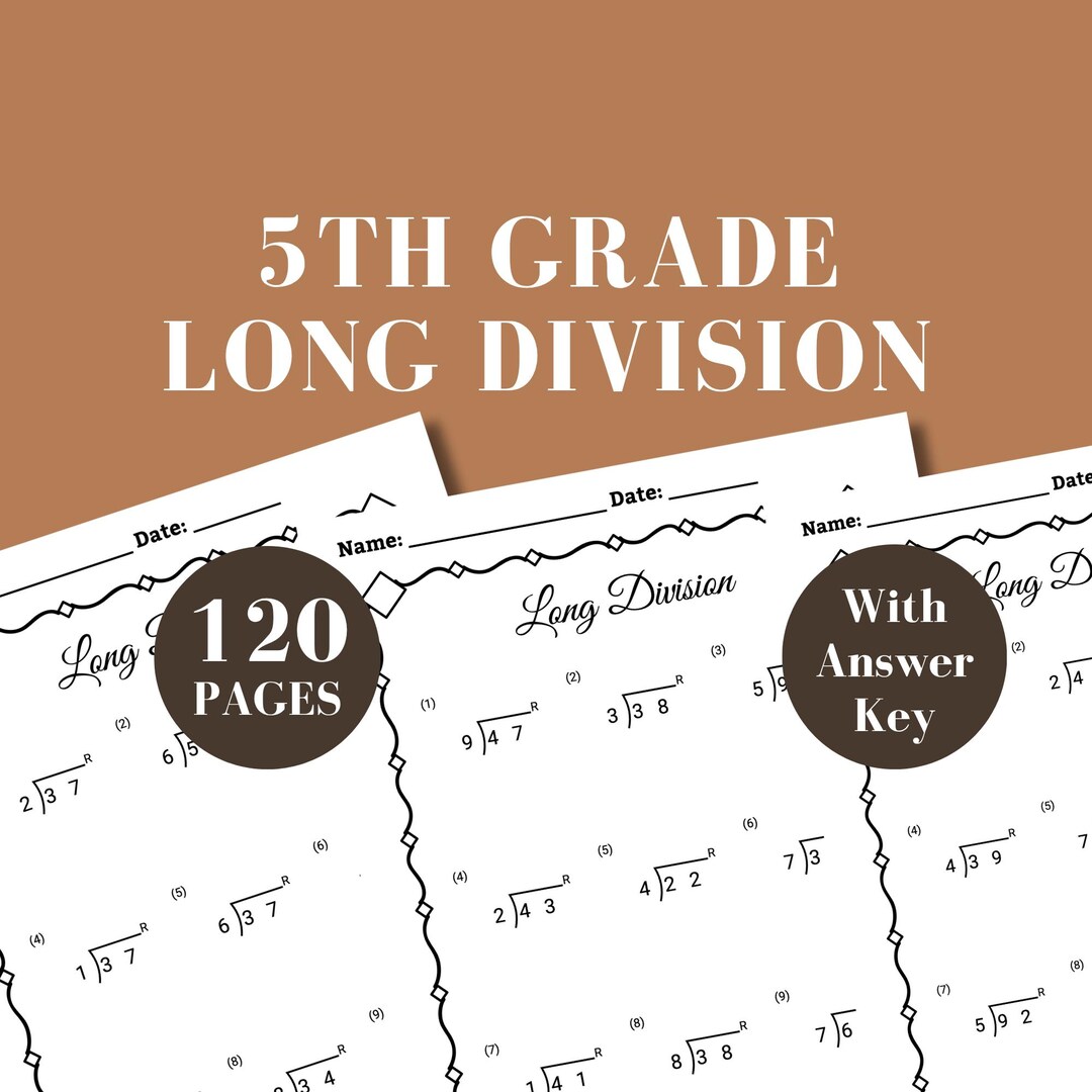 Long Division Worksheet 3rd Grade Math Place Value 5th Grade Division ...