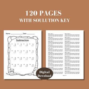 First grade math sheet pack for early learners includes subtraction and addition printables designed for grade 1 students and second grade review. Great homeschool math resource with no-prep worksheets for easy daily use and independent practice.