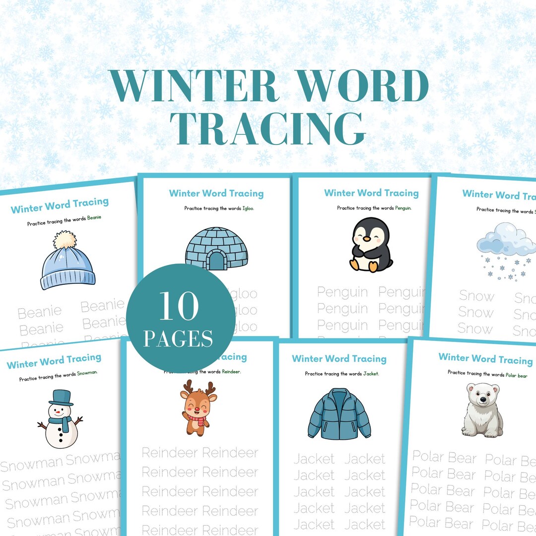 Winter Word Tracing Winter Tracing Worksheets Winter Word Tracing ...