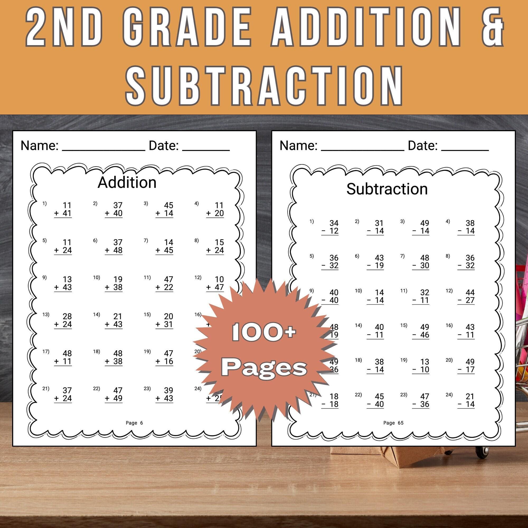 Second Grade Worksheet Addition Math Printable Year 2 Worksheet Instant Download 2nd Grader Workbook Double Digit Subtraction Worksheet - Etsy second-grade-worksheet-addition-math-printable-year-2-worksheet-instant-download-2nd-grader-workbook-double-digit-subtraction-worksheet-etsy