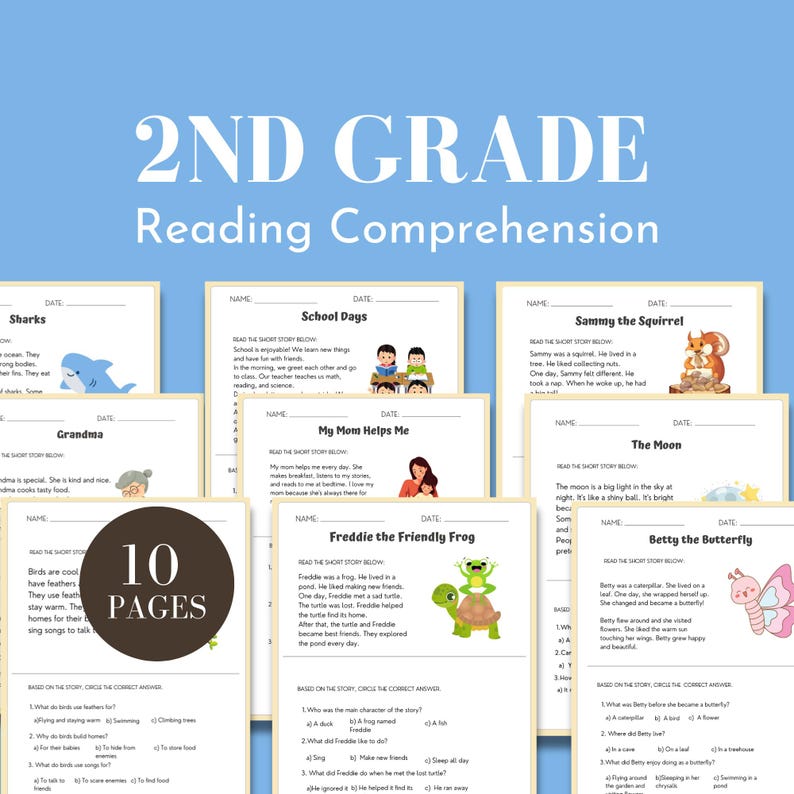 Second grade reading worksheet 1st to 2nd grade prep 2nd grade reading fluency elementary education printable homeschool reading digital