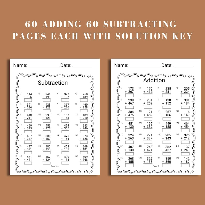 Third grade math addition worksheet with printable format designed to strengthen math fluency for students in grade 3 or 4. A great teaching tool for educators looking to supplement curriculum with no-prep resources that are instantly downloadable.