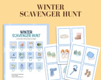 Winter Scavenger Hunt Printable Nature Activity for Kids Outdoor Learning Game Seasonal Worksheet Preschool Kindergarten Family PDF Download