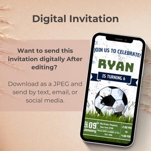 Boy Birthday Party Invite Soccer Party Invitation