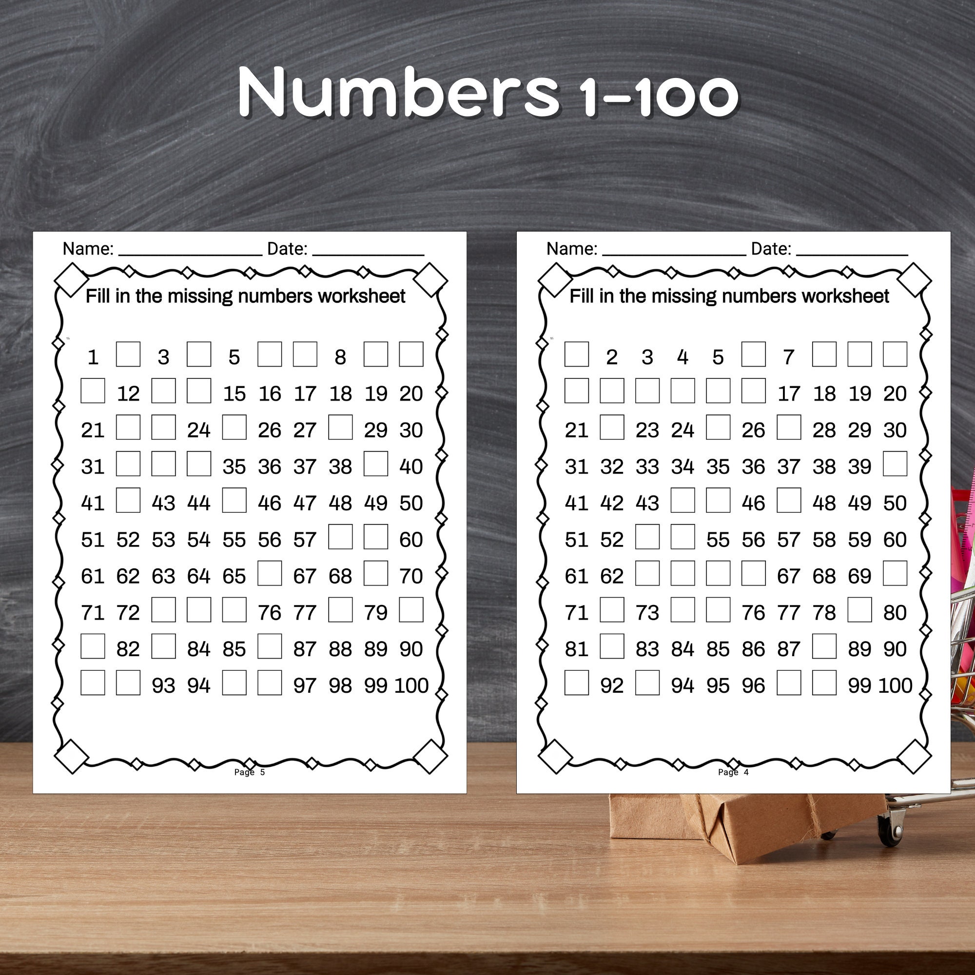 Counting Worksheet Printable Kindergarten Math Worksheet Count Number ...