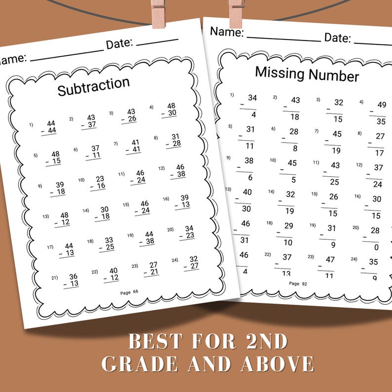 2nd grade math addition subtraction worksheet 3rd grade worksheet 1st grade math worksheet 3rd grade subtraction regrouping practice drill printable math exercises homeschool classroom math practice