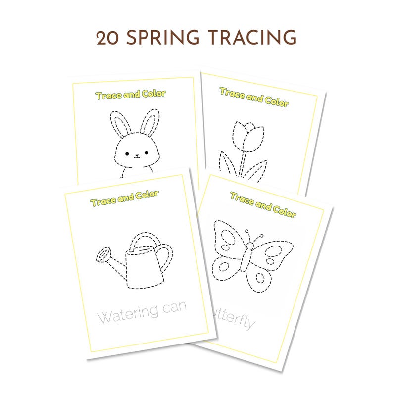 Trace and Color Worksheets Bundle Preschool Kindergarten All Seasons ...