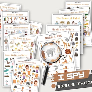 Printable i spy bible activity seek and find bible printable sunday school i spy bible kid activity christian morning basket activity gift image 8