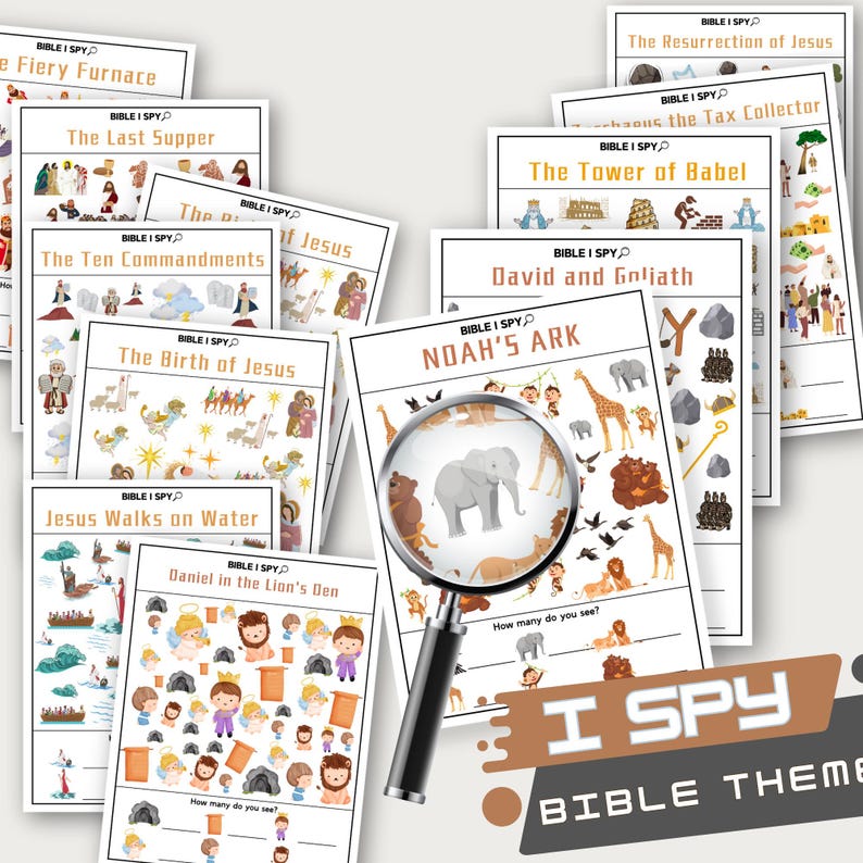 Printable i spy bible activity seek and find bible printable sunday school i spy bible kid activity christian morning basket activity gift image 8