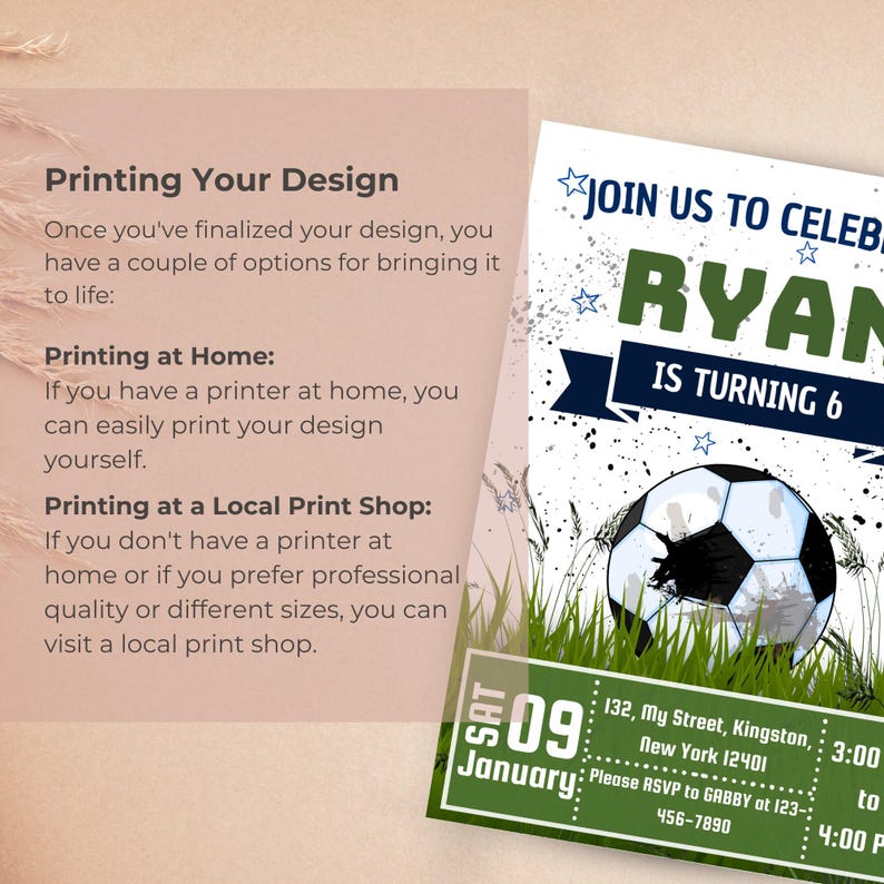 Boy Birthday Party Invite Soccer Party Invitation