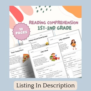 First Grade Reading Comprehension Worksheet Homeschool Printable 1st ...
