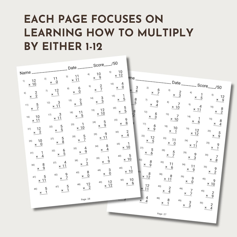 Multiplication Practice Sheets 3rd Grade Printable Times Tables Drill 0 ...