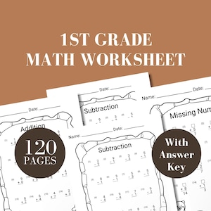 Math worksheet 1st grade math first grade workbook math printable worksheet addition grade 1 subtraction math sheet 2nd grade mathematics