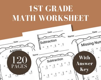 Math worksheet 1st grade math first grade workbook math printable worksheet addition grade 1 subtraction math sheet 2nd grade mathematics