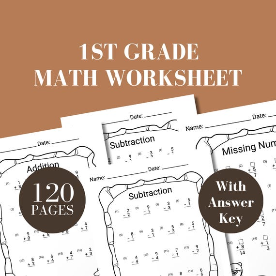 Math worksheet 1st grade math first grade workbook math printable worksheet addition grade 1 subtraction math sheet 2nd grade mathematics