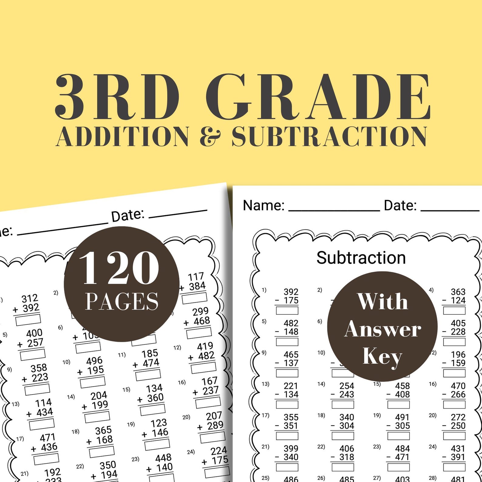 Grade 3 Worksheet Math Addition Printable Worksheet 3rd Grade ...