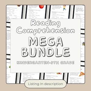 Mega Bundle 5th Grade Reading Comprehension Worksheet Printable Reading Passage Fifth Grade Reading Question Sheet Grade 5 Reading Activity Homeschool