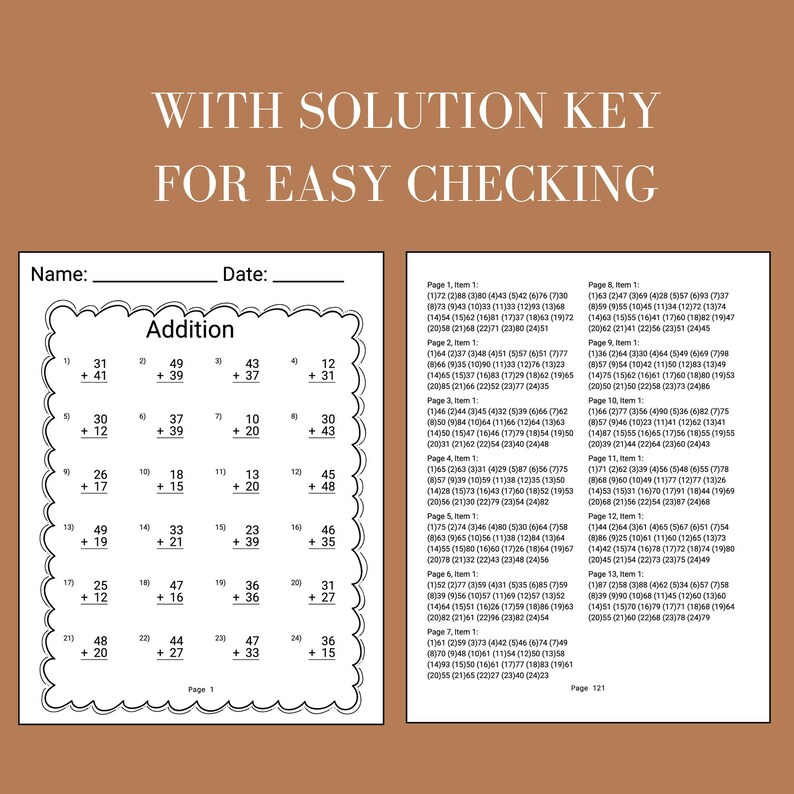2nd grade addition and subtraction worksheet printable bundle includes double digit math problems year 2 workbook format instant download for homeschool and classroom use