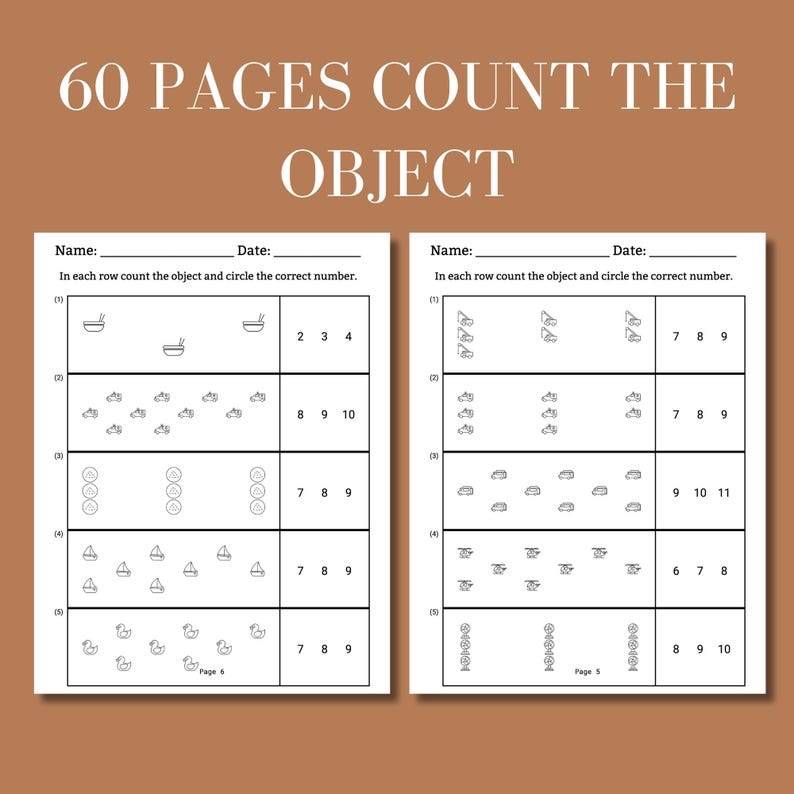 Count the Object Worksheet Pre-k Count Object Worksheet Number Counting ...