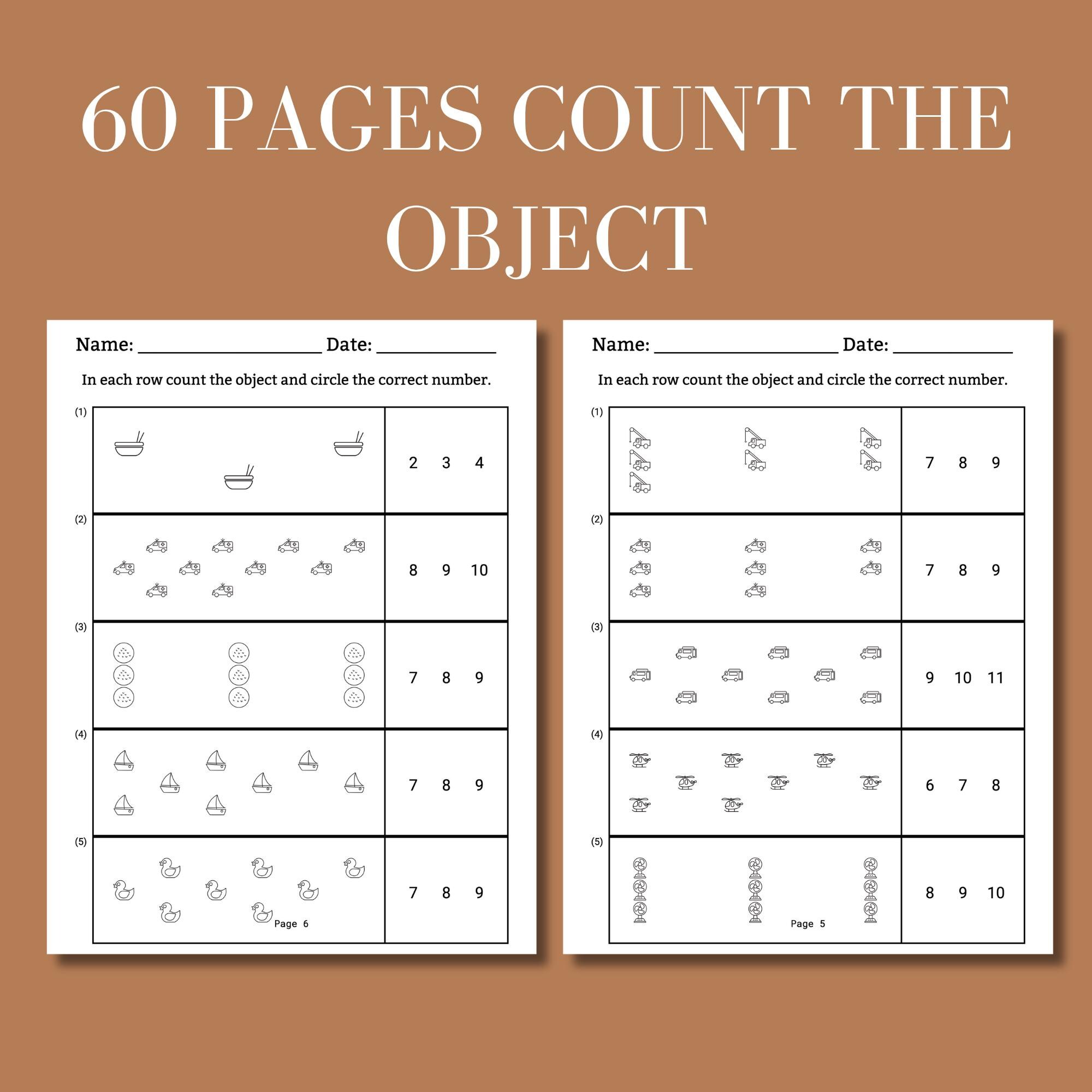 Count the Object Worksheet Pre-k Count Object Worksheet Number Counting ...