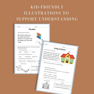 Leseverstehen Arbeitsblatt druckbares Kleinkind Arbeitsblatt Kind Lesepassage Geschenk Kind Kindergarten Lesen Homeschool Klasse Bild 5