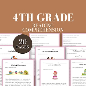 Literacy worksheet 4th grade elementary reading passage sheet 4th grade morning work grade 4 homeschool printable reading curriculum 4 grade