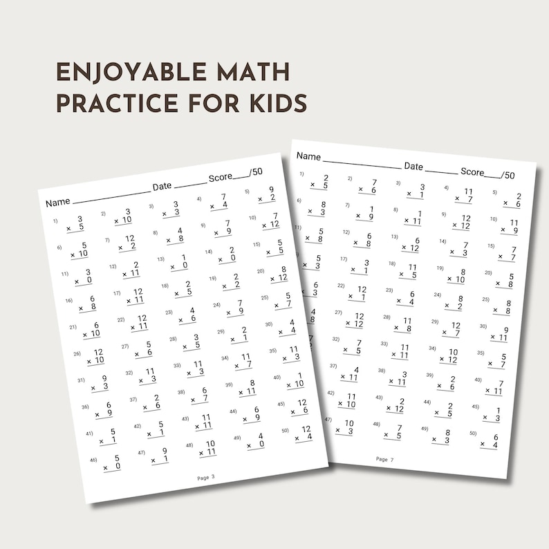Multiplication Practice Sheets 3rd Grade Printable Times Tables Drill 0 ...