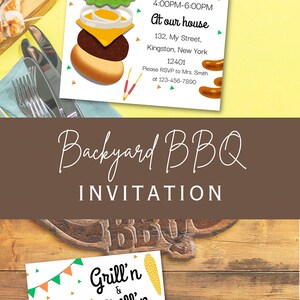 Editable Backyard BBQ Party Template Custom BBQ Party Invitation ...