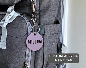 Étiquette personnalisée pour sac à dos, nom d'enfant, étiquette de sac pour boîte à lunch, porte-clés personnalisé, retour à l'école, étiquette nominative pour garderie