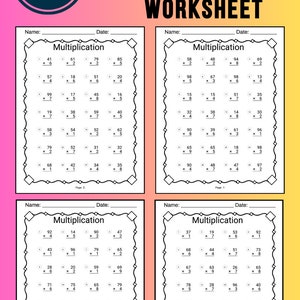 3rd Grade Math Multiplication Worksheet Chart Multiplication Table ...