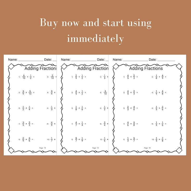 Adding Fraction Worksheet 5th Grade Math Printable Fraction Addition ...