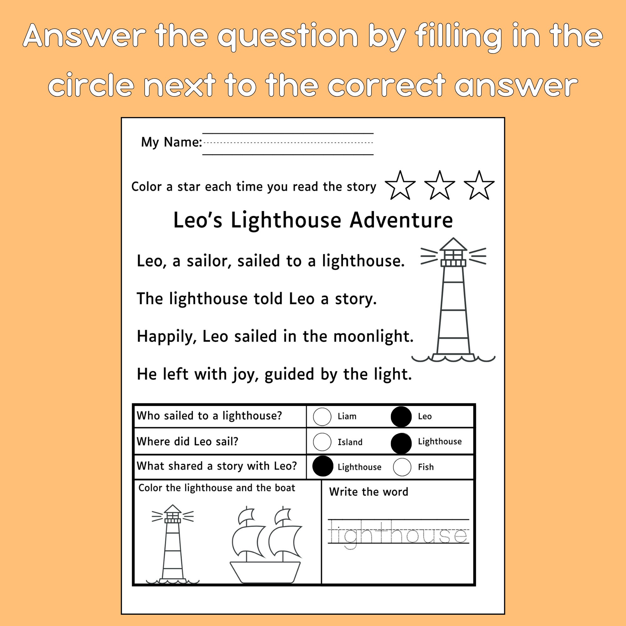 First Grade Reading Comprehension Worksheet Homeschool Printable 1st ...