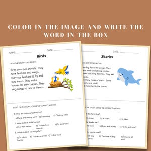 Elementary reading worksheet focused on second grade fluency and comprehension for students in 1st to 2nd grade. This printable homeschool resource features digital literacy activities that support reading development through structured practice. A perfect addition to any homeschool curriculum or classroom center.