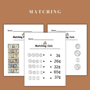 Digital U.S. coin and dollar bill worksheet set for kids learning about money. Includes activities for counting pennies, nickels, dimes, quarters, and dollar bills. A perfect resource for homeschoolers and teachers looking for hands-on financial literacy tools.