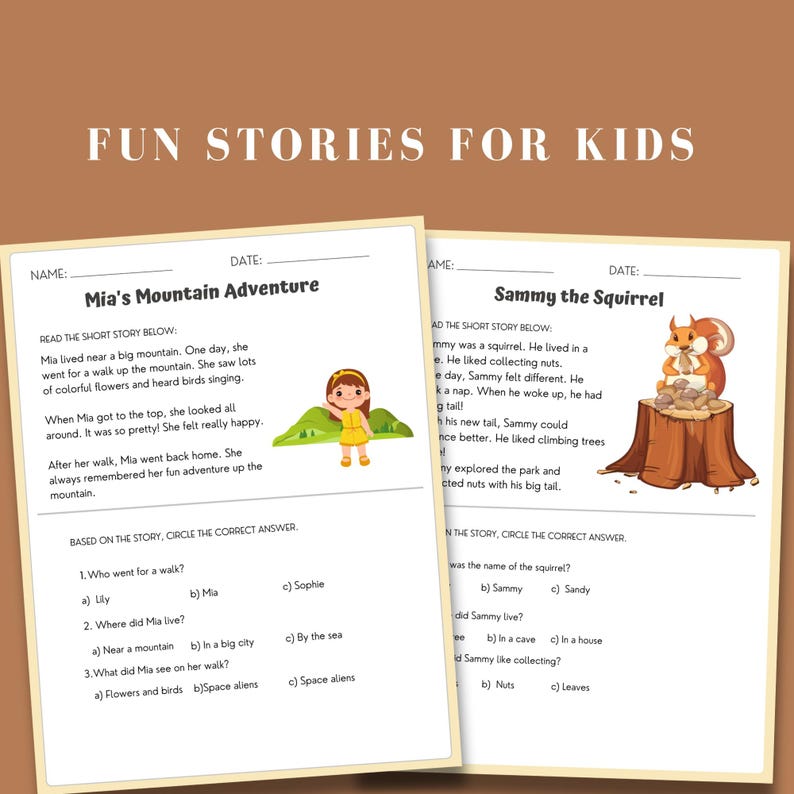 Downloadable second grade reading worksheet for early elementary students includes short reading passages, fluency practice, and comprehension questions. Perfect for homeschool prep, classroom supplements, or tutoring support. Designed for students transitioning from first to second grade to build stronger reading skills.